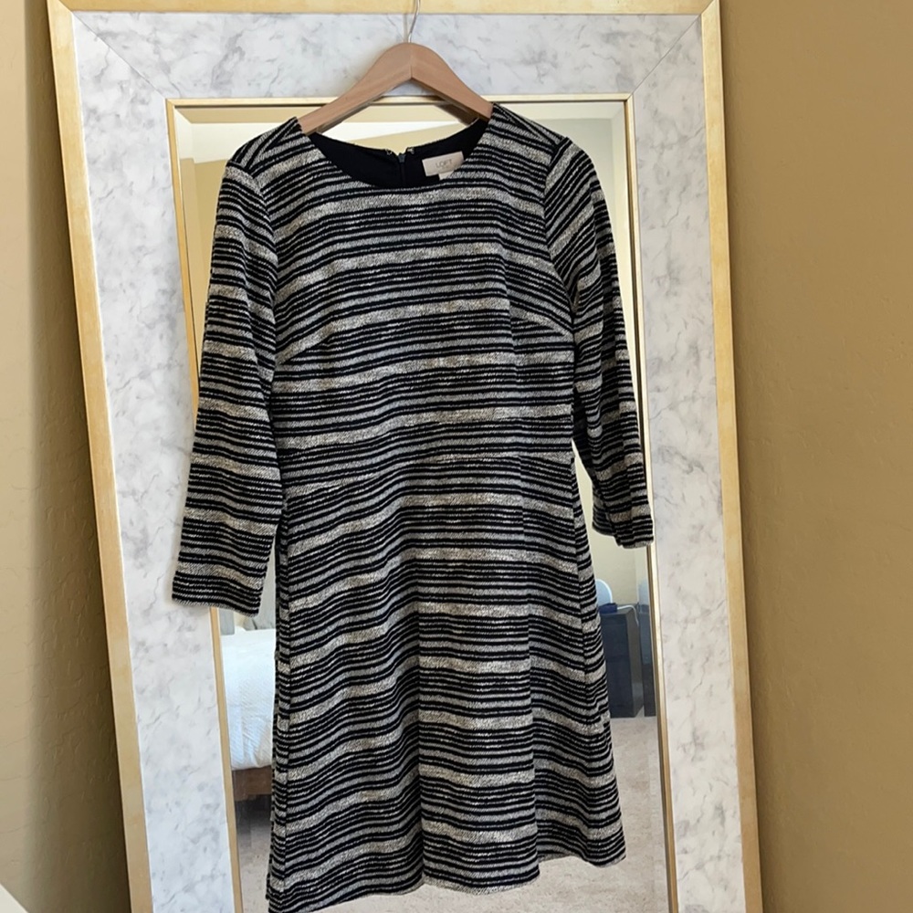 Loft Black and White Dress